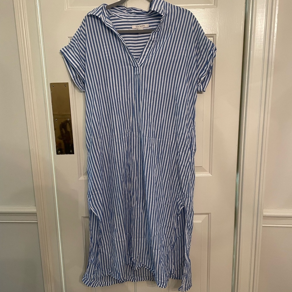Kate Landry Blue and White Striped Fabric